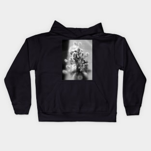 wildflower bouquet, black and white Kids Hoodie